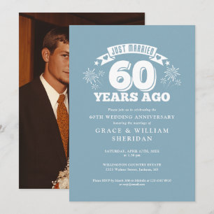 Just Married 60th Wedding Anniversary Photo Invitation