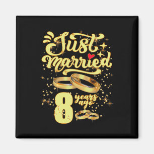 Just Married 8 Years Ago 8th Wedding Anniversary  Magnet