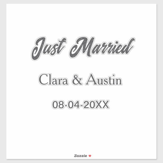 Just Married add couple name date year wedding sim (Sheet)