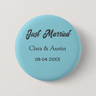 Just Married add couple name date year wedding sim 2 Inch Round Button