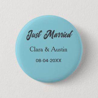 Just Married add couple name date year wedding sim 2 Inch Round Button