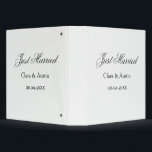 Just Married add couple name date year wedding sim Binder<br><div class="desc">design</div>