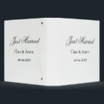Just Married add couple name date year wedding sim Binder<br><div class="desc">design</div>