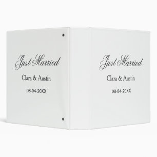 Just Married add couple name date year wedding sim Binder