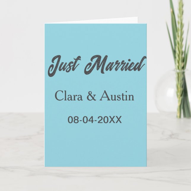 Just Married add couple name date year wedding sim Card (Front)
