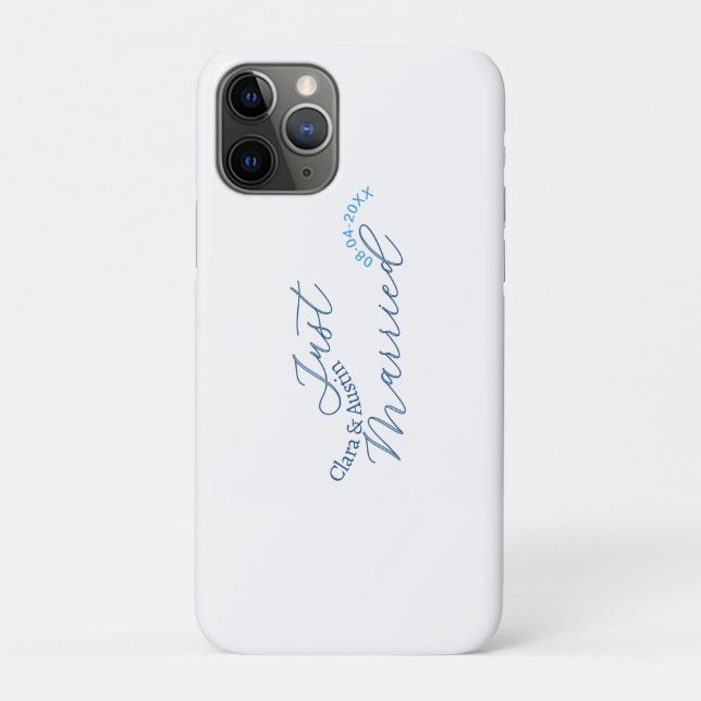 Just Married add couple name date year wedding sim Case-Mate iPhone Case (Back)