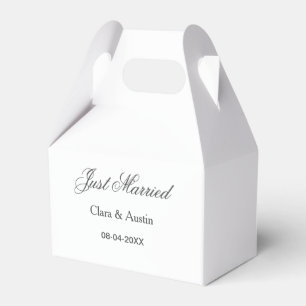 Just Married add couple name date year wedding sim Favor Box