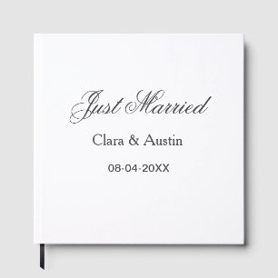 Just Married add couple name date year wedding sim Guest Book