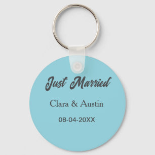 Just Married add couple name date year wedding sim Keychain