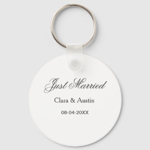Just Married add couple name date year wedding sim Keychain