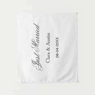 Just Married add couple name date year wedding sim Tapestry