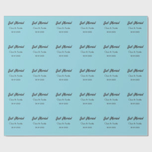 Just Married add couple name date year wedding sim Wrapping Paper