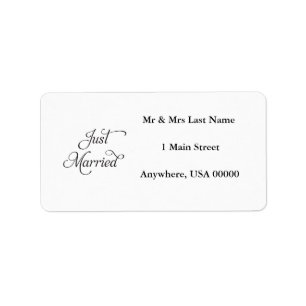 Just Married Address Lables Label