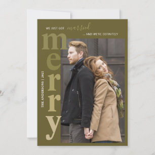 Just Married and Merry Photo Holiday Card