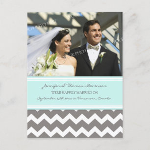 Just Married Announcement Photo Postcards Grey