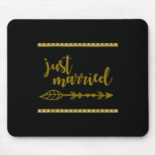 Just Married Arrow Tribal Bride Groom Honeymoon We Mouse Pad