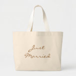 Just Married Beach Bag<br><div class="desc">Perfect gift for yourself or someone else. Unflashy,  classic design and would suit everyone's taste.</div>