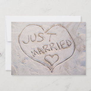 Just Married Beach Écrire Faire-part Invitation