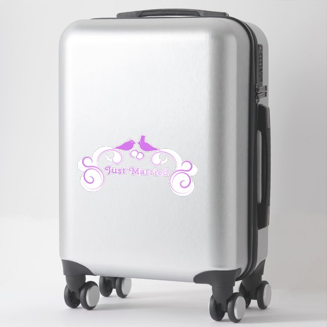 Just Married Birds Contour Sticker (Suitcase)