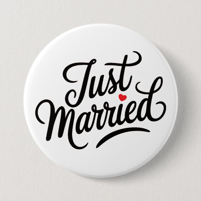 Just Married Bridal 3 Inch Round Button