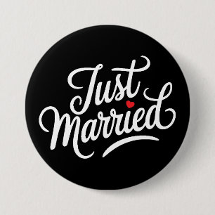 Just Married Bridal 3 Inch Round Button