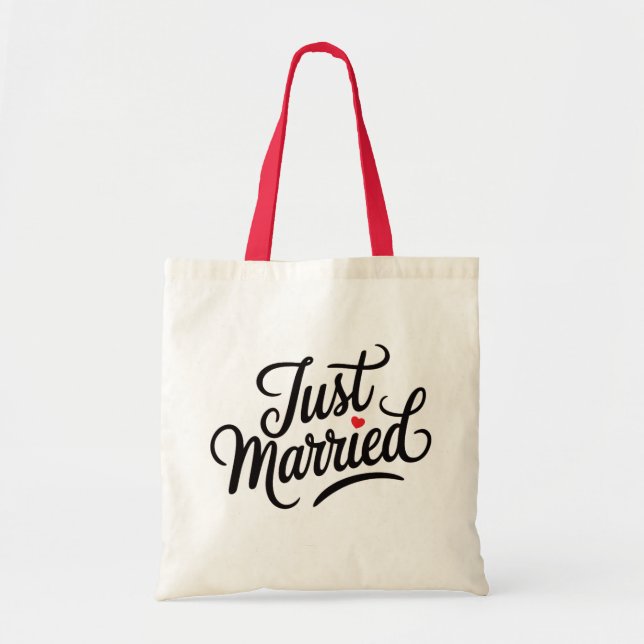 Just Married Bridal Tote Bag (Front)