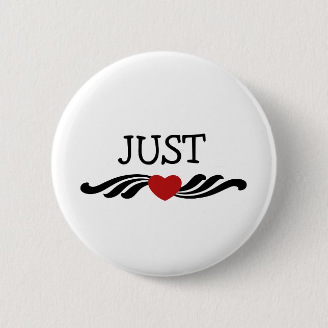Just Married Bride and Groom 2 Inch Round Button (Front)