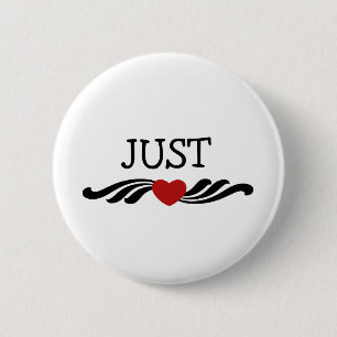 Just Married Bride and Groom 2 Inch Round Button