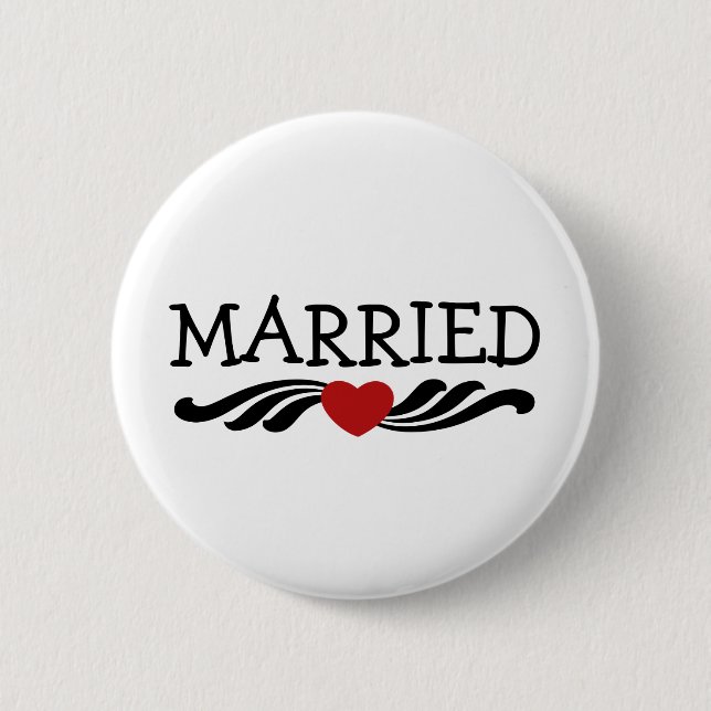 Just Married Bride and Groom 2 Inch Round Button (Front)