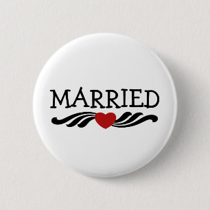 Just Married Bride and Groom 2 Inch Round Button