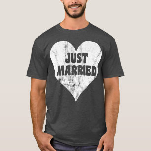 Just Married Bride and Groom  Cute Wedding T s  T-Shirt