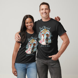 Just Married Bride and Groom Personalized T-Shirt