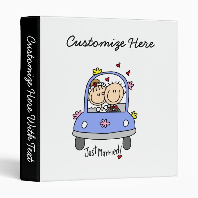 Just Married Bride and Groom T-shirts and Gifts Binder (Front/Spine)