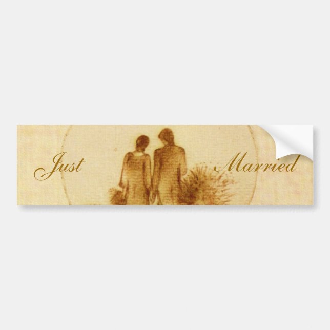 Just Married Bumper Sticker (Front)