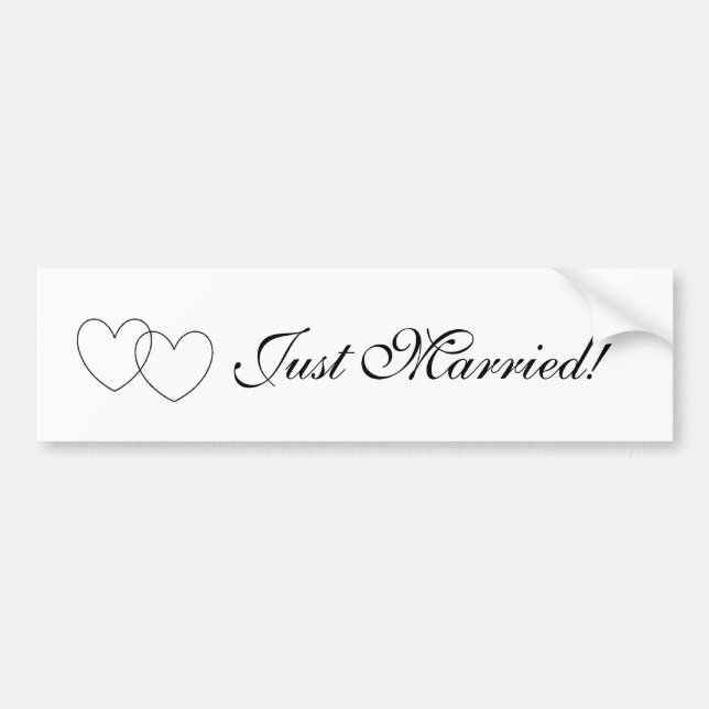 "Just Married!" Bumper Sticker (Front)