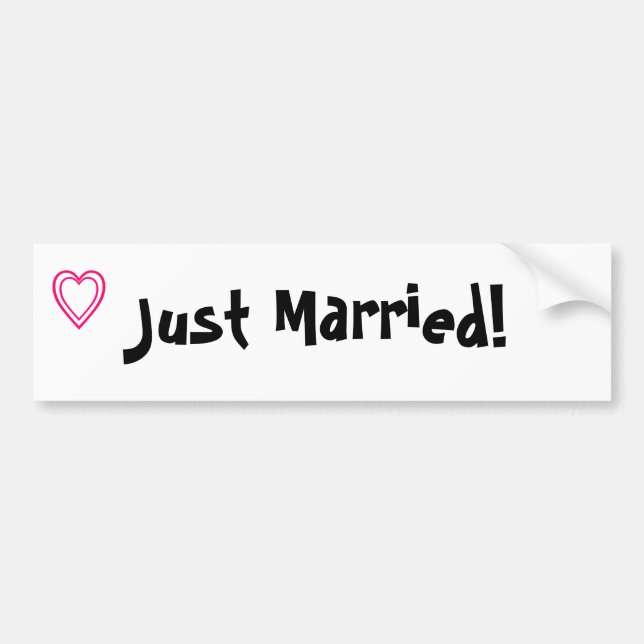 "Just Married!" bumper sticker (Front)