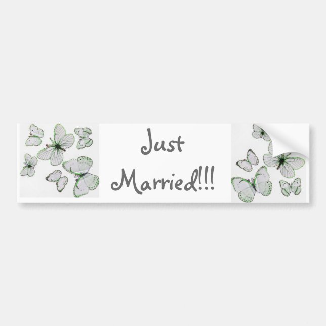 Just married bumper sticker. bumper sticker (Front)