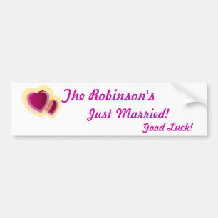 Just Married Bumper Sticker-Customize Sticker