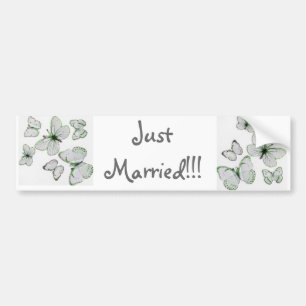 Just married bumper sticker. sticker