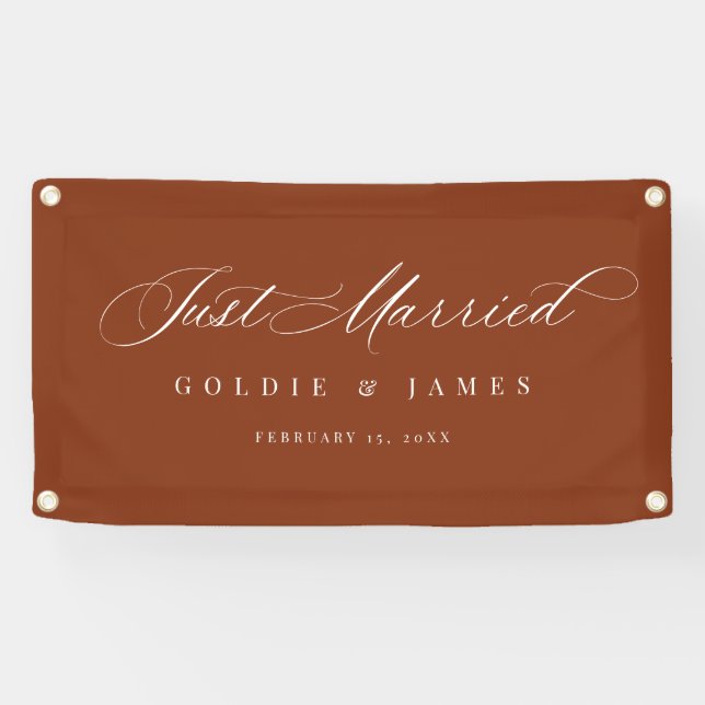 Just Married Car Banner Reception Decoration Sign (Horizontal)