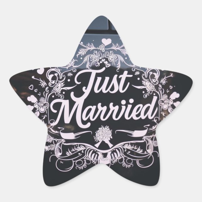 "Just Married" car decal stickers for the couple's (Front)