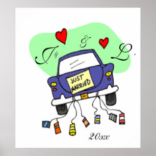 Just Married Car Poster