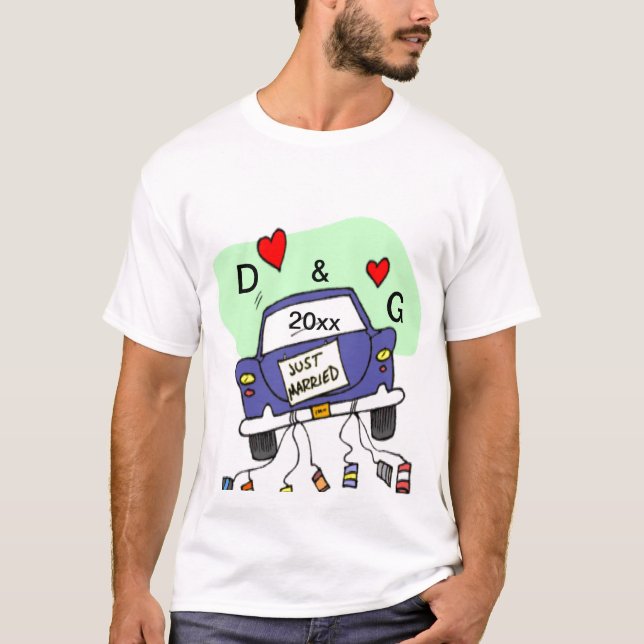 Just Married Car T-Shirt (Front)