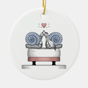 Just married ceramic ornament