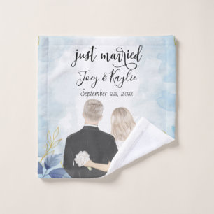 Just Married Couples Back View Art Custom Wash Cloth