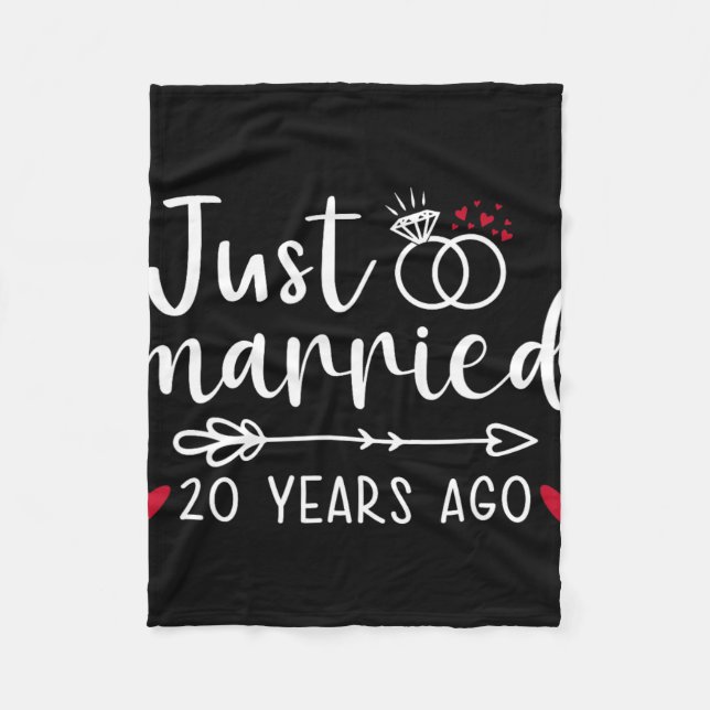 Just Married Couples Funny Husband Wife 20th Anniv Fleece Blanket (Front)