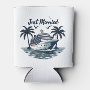 Just Married Cruising Summer Wedding Husband Wife Can Cooler