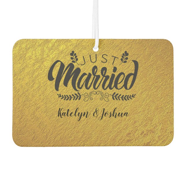 Just Married | Custom Photo Air Freshener (Front)
