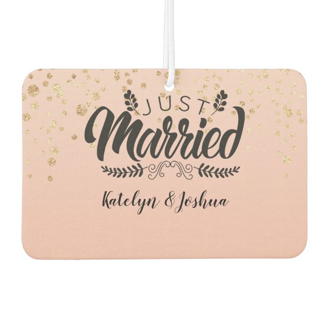 Just Married | Custom Photo Air Freshener (Front)