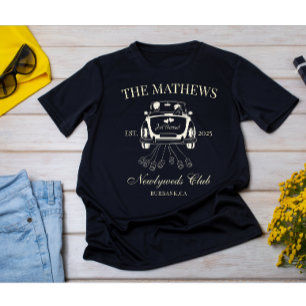 Just Married Custom Wedding Couple Name Date  Tri-Blend Shirt